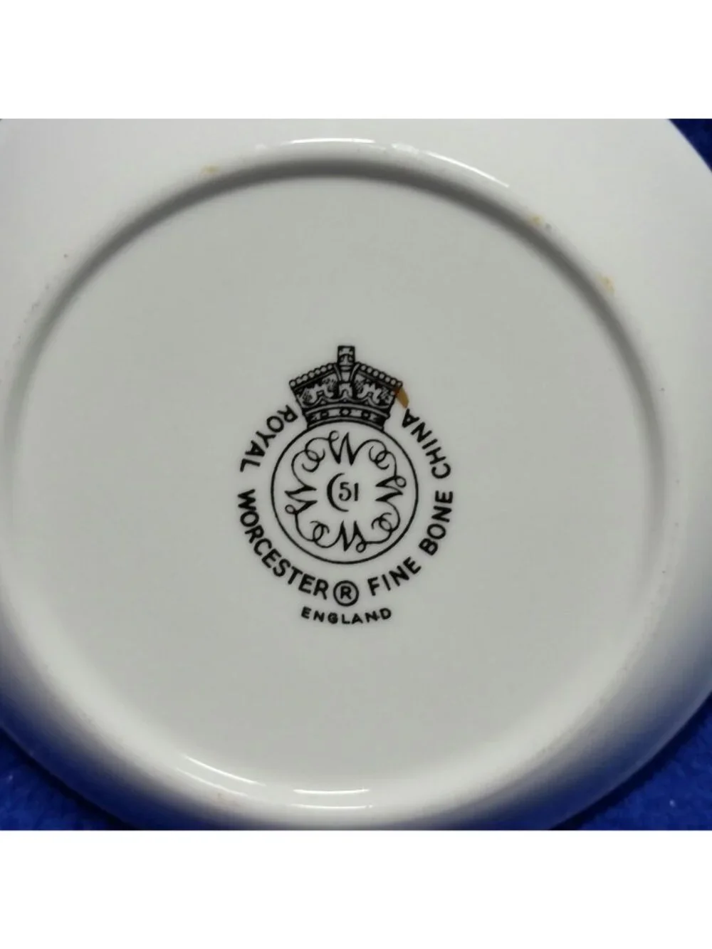 Royal Worcester Woodland Coaster Floral Butter Pat Trinket Dish Pin 1960's